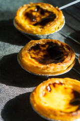 Freshly sweet baked egg tart