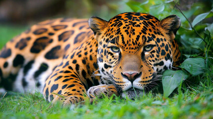 Obraz premium jaguar - animal, jaguar in the jungle, AI Generative