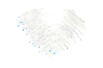 Light blue heart brush strokes on transparent background