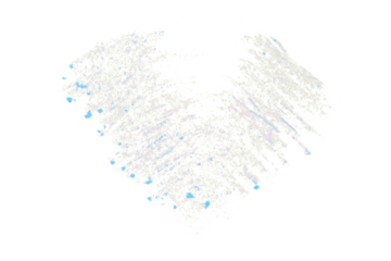 Light blue heart brush strokes on transparent background