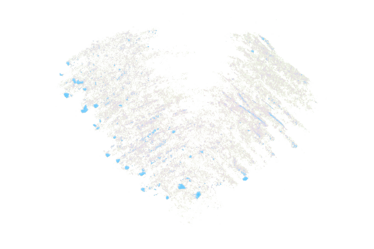 Light blue heart brush strokes on transparent background