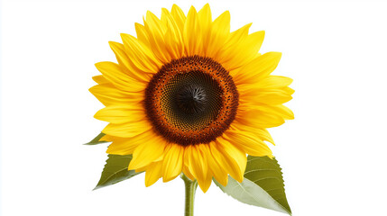 Fototapeta premium Yellow Sunflower with Green Leaves