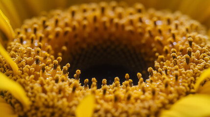 Yellow Sunflower with Green Leaves