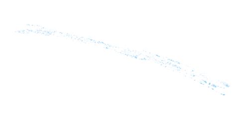 A playful illustration of a light blue pencil drawing with hand strokes on a transparent background.