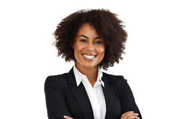 Smiling black business women in suits on transparent background. Rich black women. Business leader. Startup boss. African women. Black woman. Afro american woman. African country. Isolated image. Png 