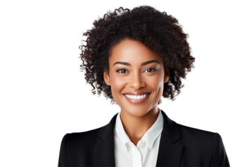 Smiling black business women in suits on transparent background. Rich black women. Business leader. Startup boss. African women. Black woman. Afro american woman. African country. Isolated image. Png 
