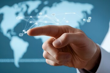 Connecting with technology in a global digital landscape using a hand gesture