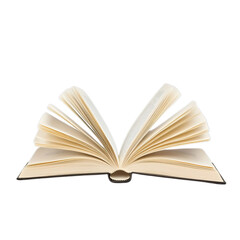 Fototapeta premium Open book with fanned pages on transparent background.