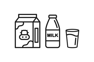 milk carton icon. milk bottle icon line