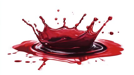 red wine splash isolated on white background