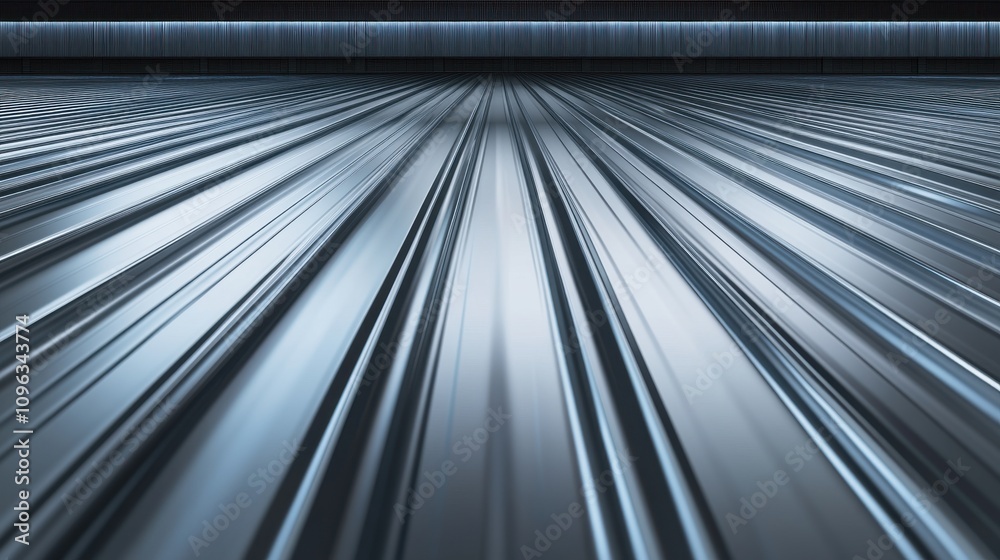 Poster close-up view of sleek metallic lines creating a dynamic and modern feel, emphasizing texture and de