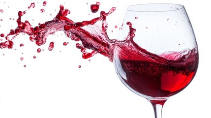 red wine splash isolated on white background