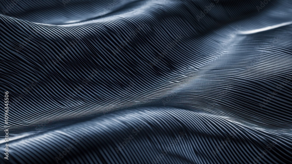 Poster abstract close-up of textured, wavy surface displaying intricate patterns in dark tones.