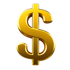 Obraz premium Gold dollar sign 3d cartoon style illustration