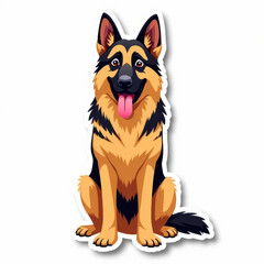 Naklejka premium German Shepherd sticker design featuring a proud and strong dog in a standing pose