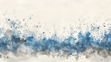 Obraz premium An abstract watercolor painting featuring shades of blue and gray, creating a serene and calming atmosphere.