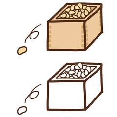 大豆の入った枡