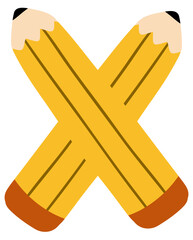 Obraz premium Cute Pencil Alphabet Letter X