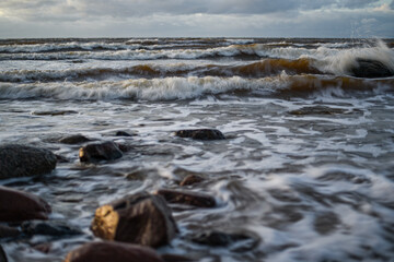stormy Baltic sea in the late autumn