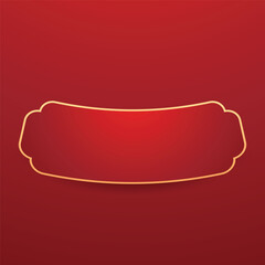 Happy Chinese new year 2025. Chinese new year banner with circle for show product. Greeting card. China frame with lantern on red background.