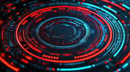 Dynamic digital interface design virtual environment graphic art futuristic theme high-tech perspective visual concept for innovation