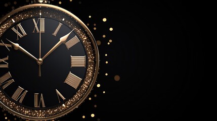 Elegant gold clock with sparkling background home decor timepiece luxury close-up timeless beauty for your space