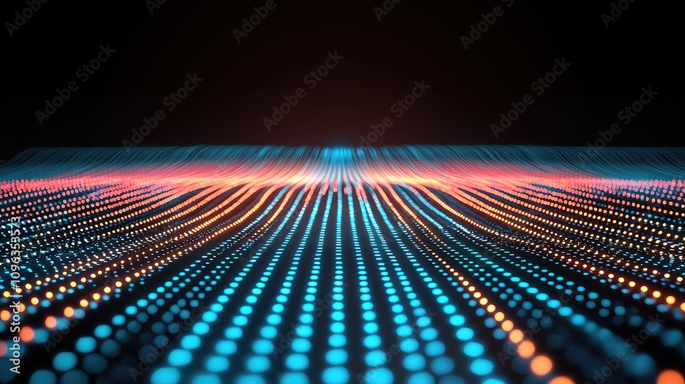 Poster digital wave patterns abstract visualization graphic art sci-fi environment digital perspective mode