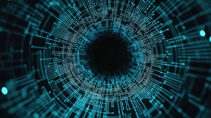 Fototapeta premium Digital transformation in technology abstract space graphic visualization futuristic environment close-up viewpoint data connectivity