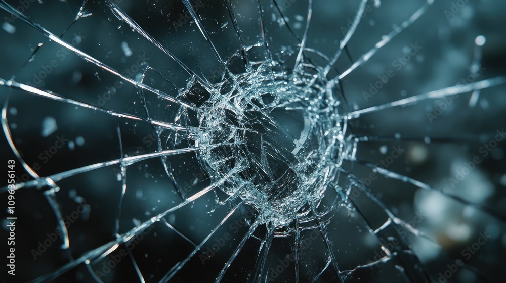 Poster close-up of a cracked phone screen after a drop, highlighting the damage and new standards of phone 