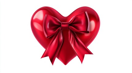 Red Heart with Ribbon - Romantic Gift