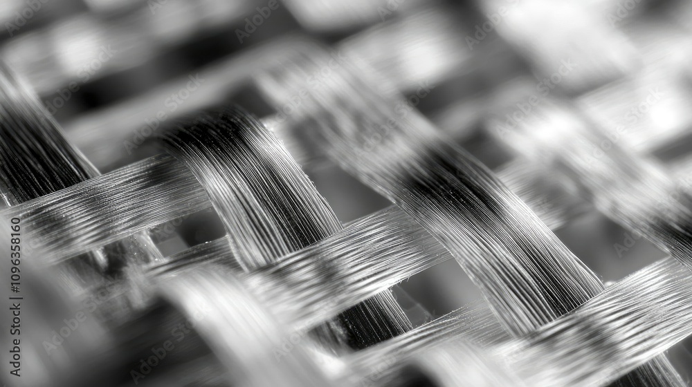 Aufkleber detailed close-up of precisely woven carbon fiber filaments, highlighting the complex texture and pa