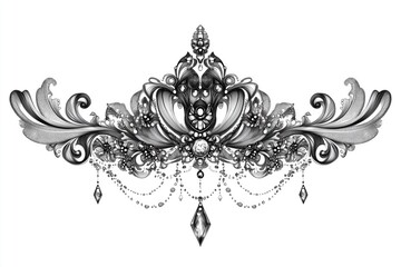 Tattoo design of a crown with subtle gray shading