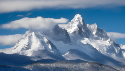 Majestic Frozen Mountain Peaks