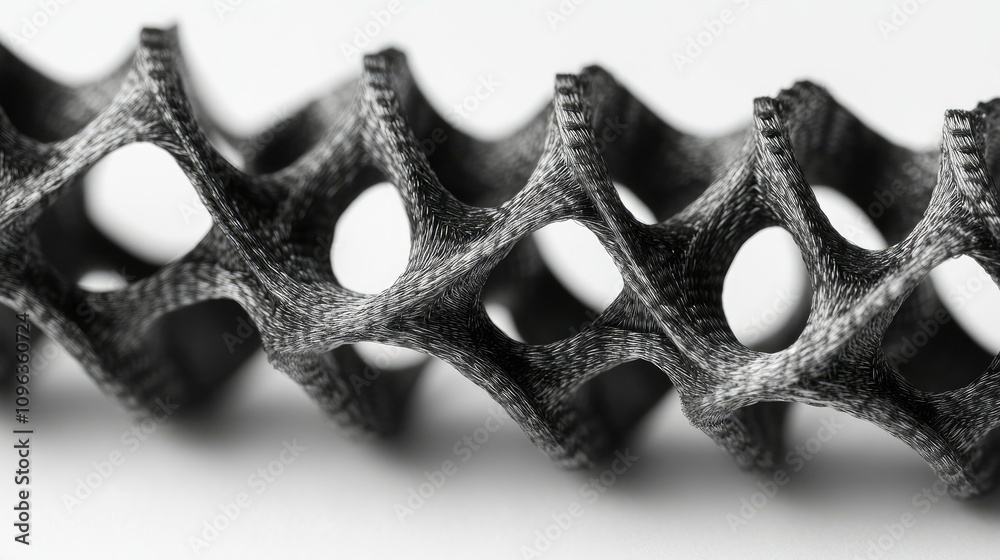 Poster high-detail shot of carbon fiber filaments interlocked with precision, showing the advanced material