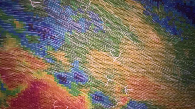 Colors Map Movement of Thunderclouds, Loop Video