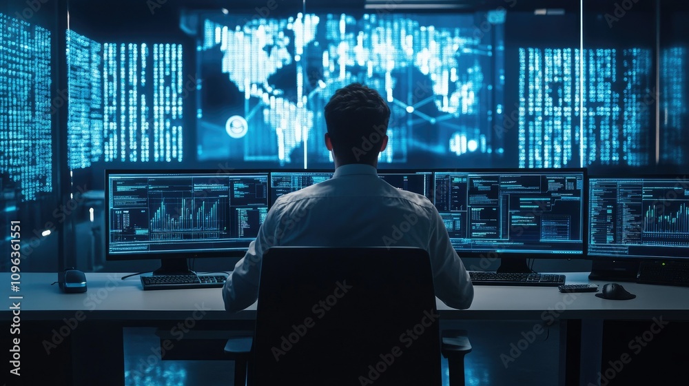 Aufkleber Inside a modern control room, engineers manage industrial and power systems using automated digital interfaces, optimizing operations for maximum efficiency.