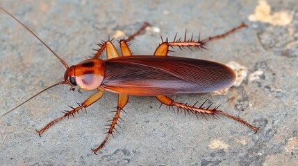 Obraz premium Close-Up of Cockroach on Kitchen Counter Surface