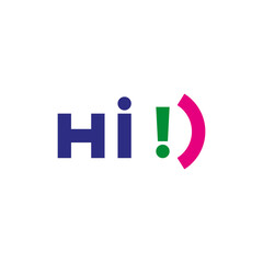 Hi! The welcome icon. A simple flat illustration on a white background