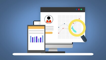 Future-Ready Business, Animated Concept of Customer Data Management, See how customer and market data come together on a virtual screen for better planning