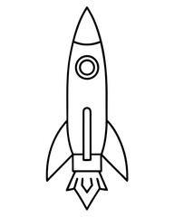 rocket line art vector illustration transparent background