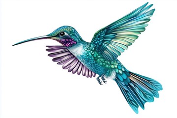 Obraz premium Elegant hummingbird with fine lines and gradients