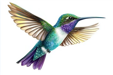 Obraz premium Colorful hummingbird design with glowing accents