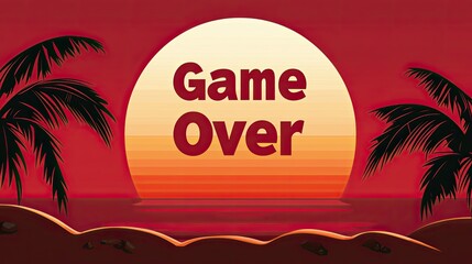 Obraz premium A vibrant sunset scene featuring the phrase 