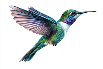 Fototapeta premium Realistic hummingbird tattoo in dynamic flight pose