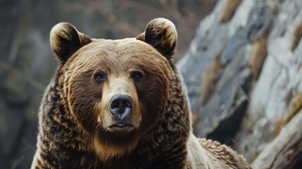 Fototapeta premium Huge portrait of a brown carpathian bear