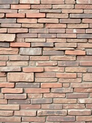 Obraz premium Variety of weathered brick textures in shades of red, brown, and grey, urban