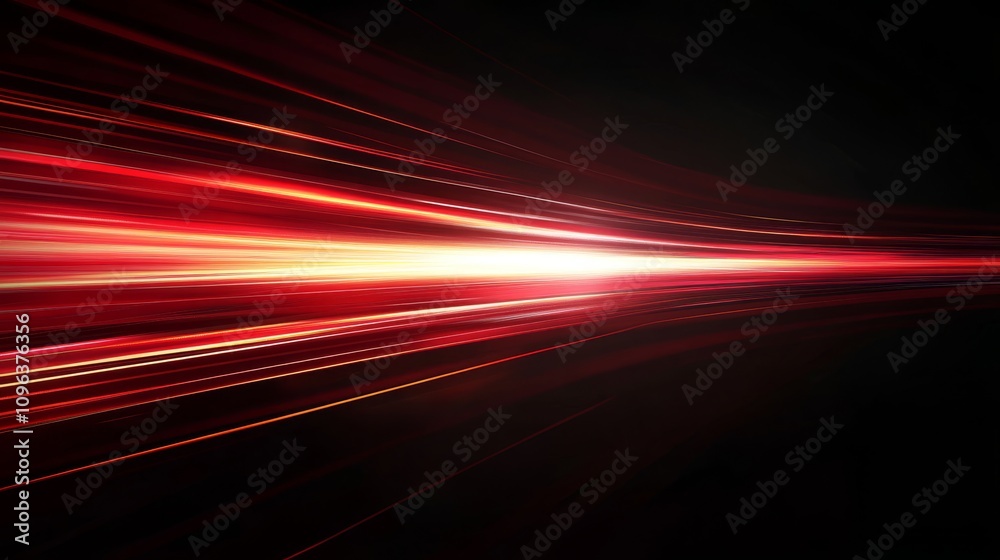 Poster dynamic red lines create a captivating sense of speed and movement against a striking black backgrou