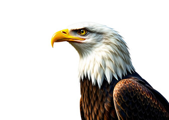 Fototapeta premium portrait of a bald eagle on a isolated background
