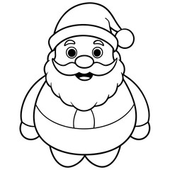 Obraz premium santa claus cartoon coloring vector illustration line art,transparent background