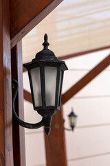 Elegant wall lantern enhancing hotel ambiance